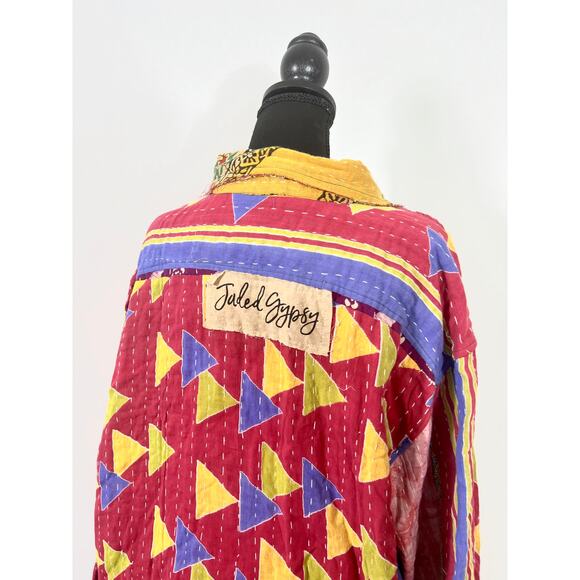 Jaded Gypsy Kantha Patchwork Button Down Top JG-66/B Free Size - Picture 5 of 7